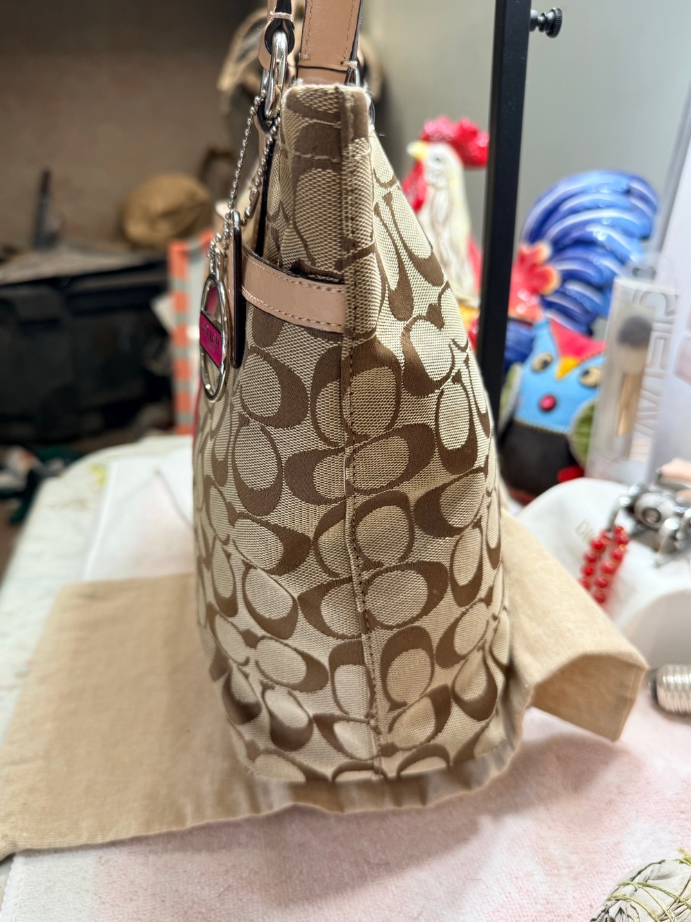 Coach Signature Stripe 12CM Tote Bag - Picture 3 of 11
